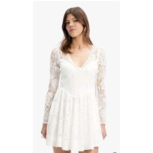 Bardot Ellie Lace Corset Mini Dress XXL/US 12 Ivory MSRP $169